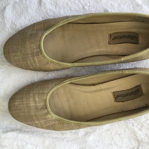 Flax Fabric Skimmer Flats in Size 12W